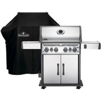 Napoleon Rogue SE 525 Stainless Steel Propane Gas Grill with Side and Rear Burners and Grill Cover
