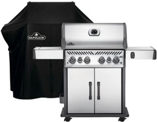 Napoleon - Rogue SE 525 Propane Gas Grill with Side and Rear Burners and Grill Cover - Stainless Steel - Angle_Zoom