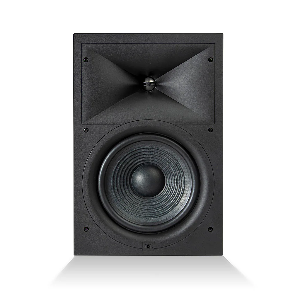Front. JBL - Stage In-Wall Loudspeaker with 1" Aluminum Dome Tweeter and 8" Polycellulose Cone Woofer - black.