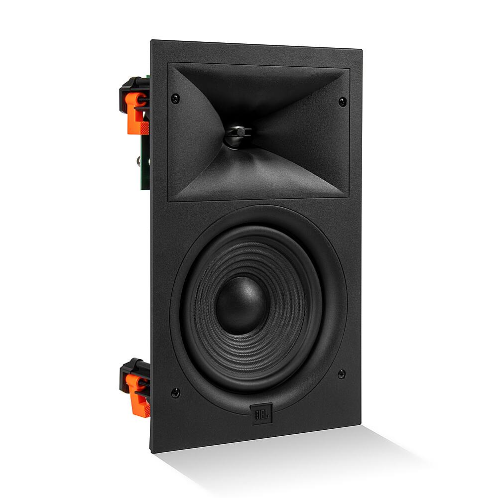 Angle. JBL - Stage In-Wall Loudspeaker With 1" Aluminum Dome Tweeter and 6.5" Polycellulose Cone Woofer - black.