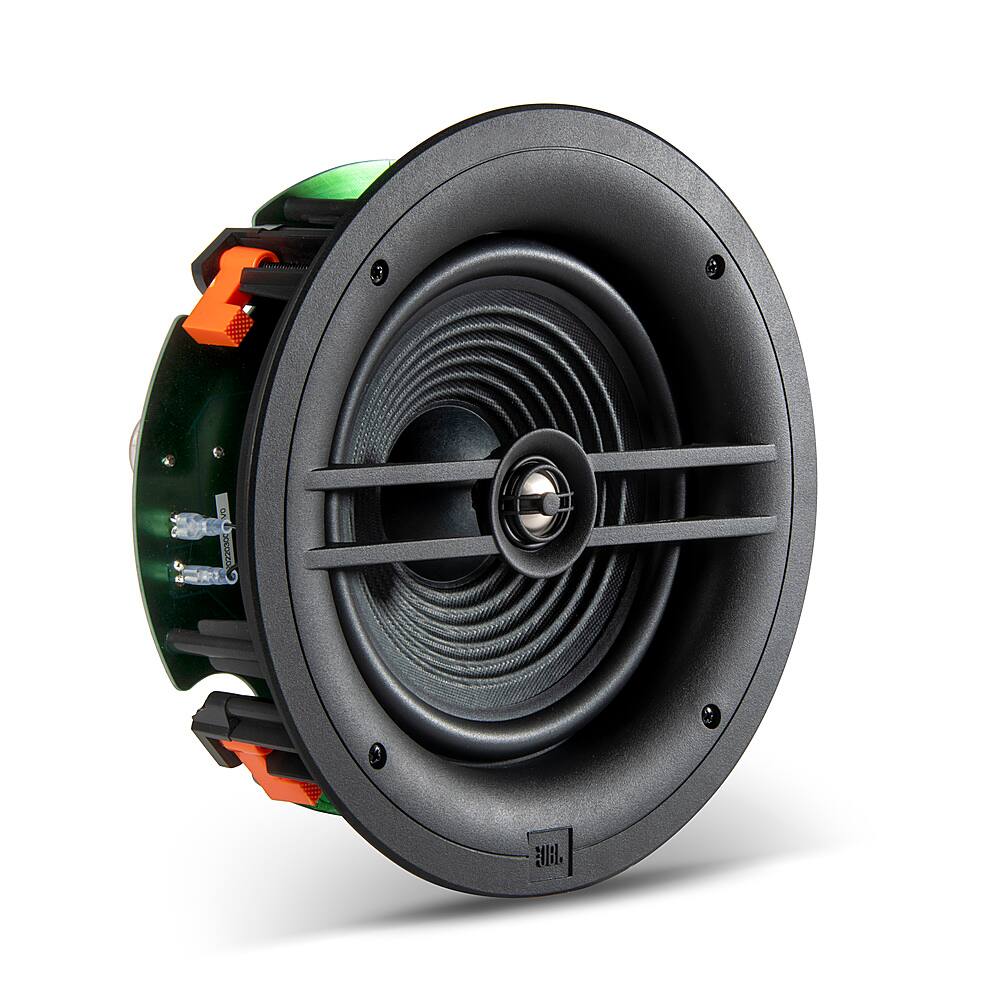 Angle. JBL - Stage In-Ceiling Loudspeaker with 1" Aluminum Dome Tweeter and 8" Polycellulose Cone Woofer - Black.