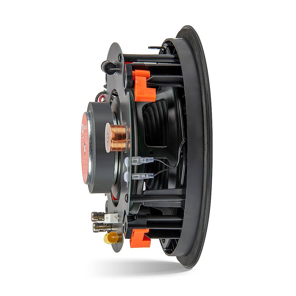 Left. JBL - Stage In-Ceiling Loudspeaker with 1" Aluminum Dome Tweeter and 8" Polycellulose Cone Woofer - Black.