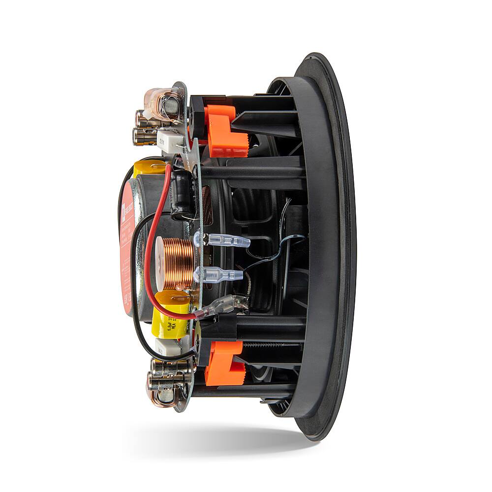 Left. JBL - Stage In-Ceiling Loudspeaker With Dual 3/4" Aluminum Dome Tweeters and 6.5" Polycellulose Cone Woofer - black.