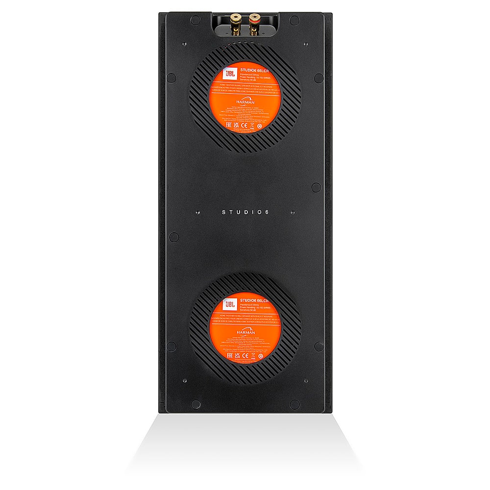 Back View: JBL - Studio 6 Dual-6.5" 2-Way In-Wall Speaker with Compression Tweeter - Black