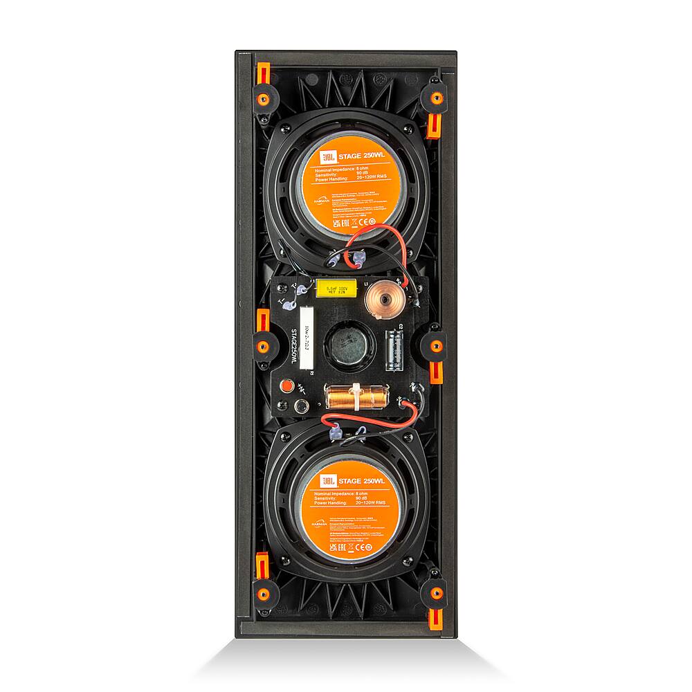 Back. JBL - Stage In-Wall Loudspeaker With 1" Aluminum Dome Tweeter and Dual 5.25" Polycellulose Cone Woofers - black.