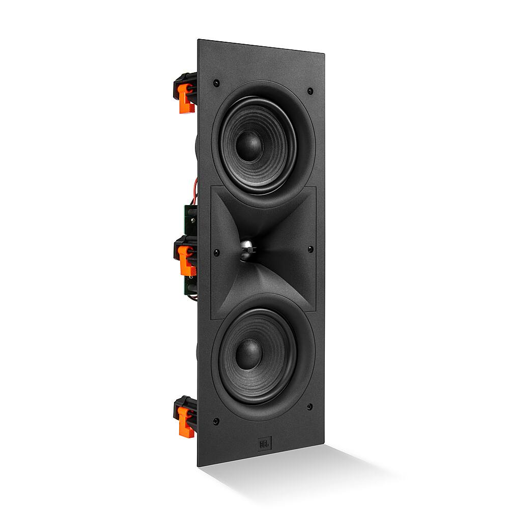 Angle. JBL - Stage In-Wall Loudspeaker With 1" Aluminum Dome Tweeter and Dual 5.25" Polycellulose Cone Woofers - black.