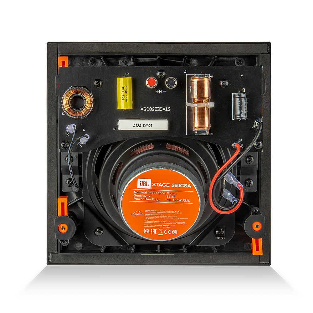 Back. JBL - Stage Angled In-Ceiling Loudspeaker With 1" Aluminum Dome Tweeter and 6.5" Polycellulose Cone Woofer - black.