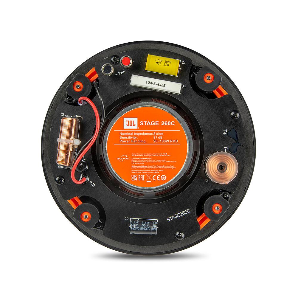 Back. JBL - Stage In-Ceiling Loudspeaker With 1" Aluminum Dome Tweeter and 6.5" Polycellulose Cone Woofer - black.