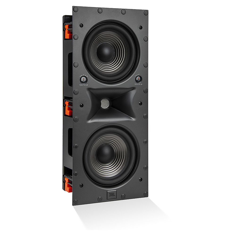 Angle View: JBL - Studio 6 Dual-8" 2-Way In-Wall Speaker - Black