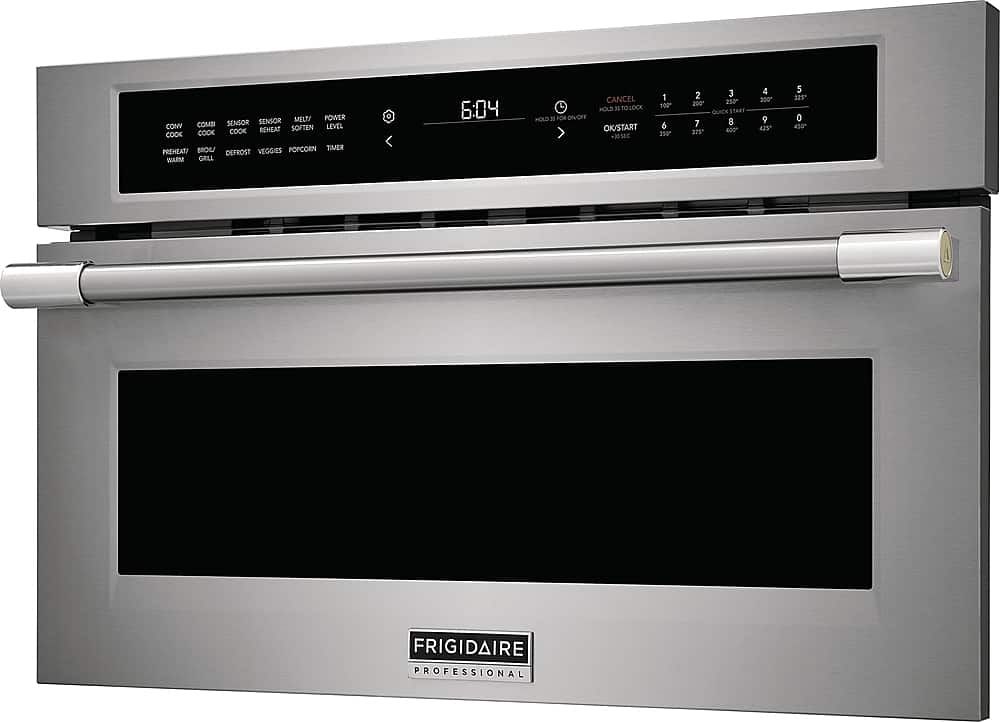 Angle. Frigidaire - Professional Built-In Convection Microwave Oven with Drop-Down Door - Stainless Steel.