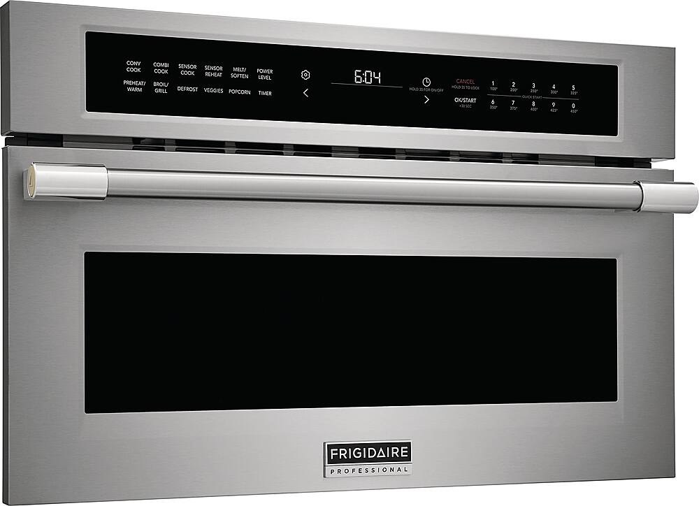 Left. Frigidaire - Professional Built-In Convection Microwave Oven with Drop-Down Door - Stainless Steel.
