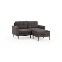 Burrow - Mid-Century Nomad Sectional Loveseat - Charcoal - Front_Zoom