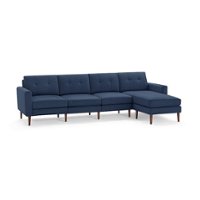 Burrow - Mid-Century Nomad King Sectional - Navy Blue - Front_Zoom