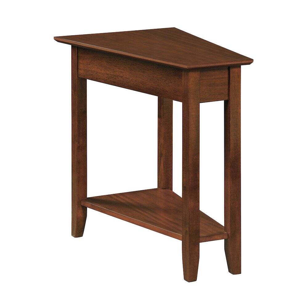 Front. FurniFact - Brown Wedge End Table with MDF Construction - Brown.