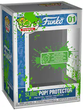 Sure, here is the corrected and grouped text from the image:
---
**Funko**
**01**
**SLIME POP! PROTECTOR**
**PROTECT YOUR POP! COLLECTIBLES**
**PROTEGEZ VOS POP! DE COLLECTION**
**PROTEGE TUS COLECCIONABLES DE POP!**
**WARNING: CHOKING HAZARD - Small parts. Not suitable for children under 36 months.**
**ADVERTENCIA: PEORO DE ASFIXIA - Piezas pequeñas. No es adecuado para niños menores de 36 meses.**
**ATTENTION: DANGER D'ÉTOUFFEMENT - Petites pièces. Ne convient pas aux enfants de moins de 36 mois.**
**PROTECTOR**
**COFFRET PROTECTEUR**
**CAJA PROTECTORA**
**PROTECTORA**
---
This text is organized to reflect the information on the packaging, including the brand, product name, and safety warnings in multiple languages.
