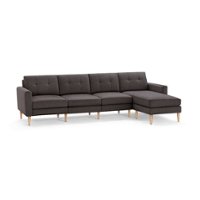 Burrow - Mid-Century Nomad King Sectional - Charcoal - Front_Zoom