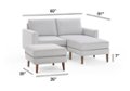 Alt View Zoom 11. Burrow - Mid-Century Nomad Loveseat with Chaise and Ottoman - Charcoal.