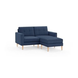 Burrow - Mid-Century Nomad Sectional Loveseat - Navy Blue - Front_Zoom