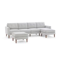 Burrow - Mid-Century Nomad King Sectional with Ottoman - Crushed Gravel - Front_Zoom