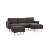 Burrow - Mid-Century Nomad Sofa Sectional with Ottoman - Charcoal - Front_Zoom