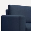 Left Zoom. Burrow - Mid-Century Nomad Loveseat with Chaise and Ottoman - Navy Blue.