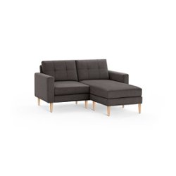 Burrow - Mid-Century Nomad Sectional Loveseat - Charcoal - Front_Zoom