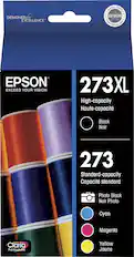 Front. Epson - 273XL 5-Pack High-Yield Ink Cartridges - Photo Black/Black/Cyan/Magenta/Yellow.