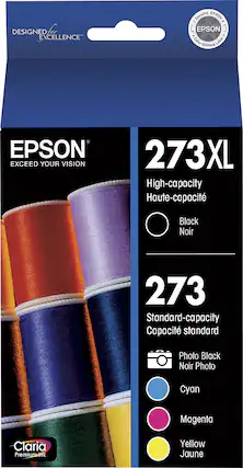 Front. Epson - 273XL 5-Pack High-Yield Ink Cartridges - Photo Black/Black/Cyan/Magenta/Yellow.