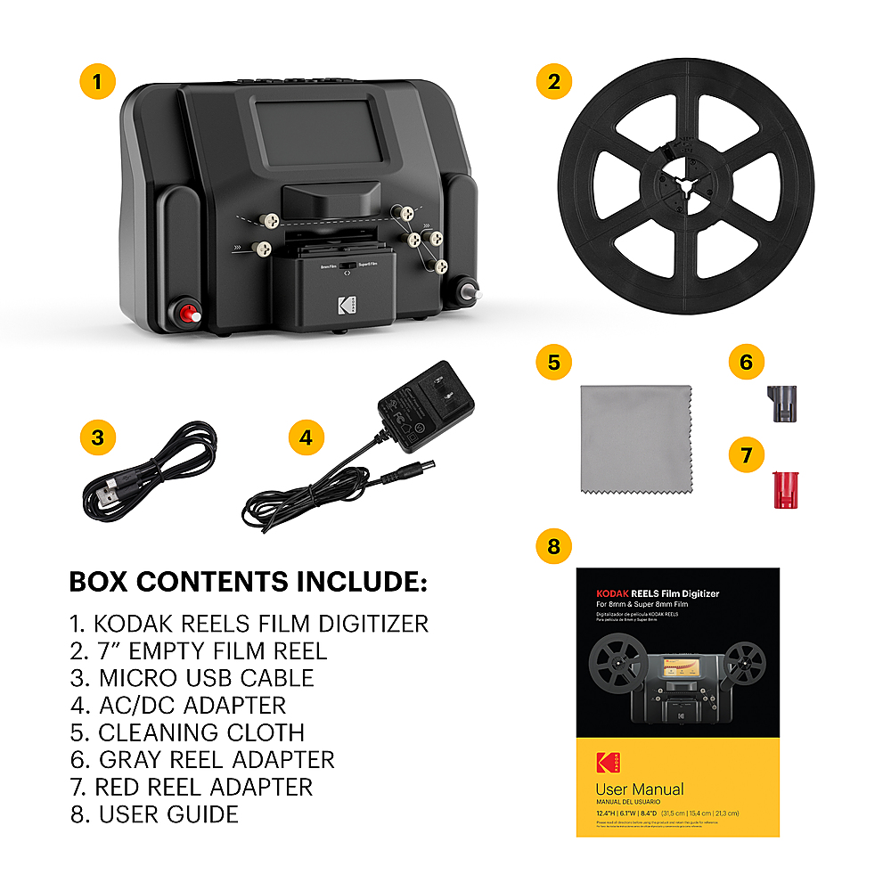 Er deprimeret Adgang bestille Kodak REELS Film Scanner and Converter for 8mm and Super 8 Film Black  RODREELS - Best Buy