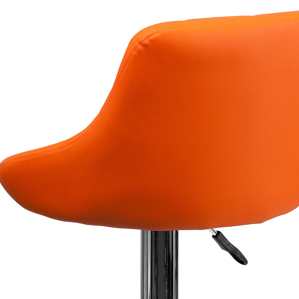 Alt View 17. Alamont Home - Caldwell Contemporary Vinyl Barstool (set of 2) - Orange.