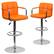 Front. Alamont Home - Genna Contemporary Vinyl Barstool (set of 2) - Orange.