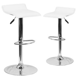 Flash Furniture - Athens Contemporary Vinyl Barstool (set of 2) - White - Front_Zoom