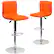 Front. Alamont Home - Vincent Contemporary Vinyl Barstool (set of 2) - Orange.