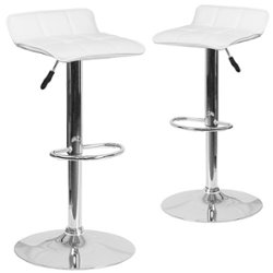 Flash Furniture - Alice Contemporary Vinyl Barstool (set of 2) - White - Front_Zoom