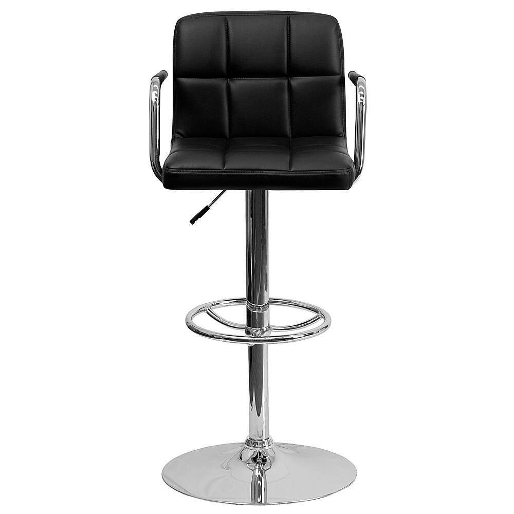 Alt View 11. Alamont Home - Genna Contemporary Vinyl Barstool (set of 2) - Black.
