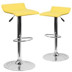 Flash Furniture - Athens Contemporary Vinyl Barstool (set of 2) - Yellow - Front_Zoom