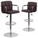 Front. Alamont Home - Genna Contemporary Vinyl Barstool (set of 2) - Brown.
