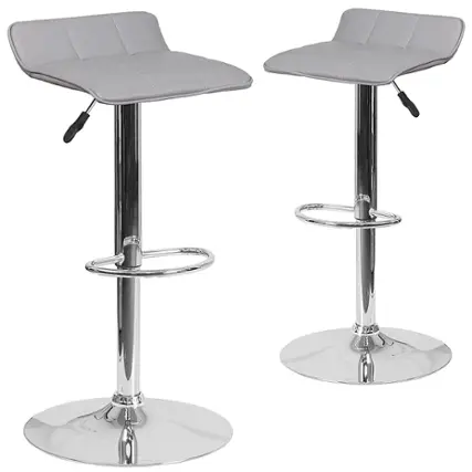 Front. Alamont Home - Alice Contemporary Vinyl Barstool (set of 2) - Gray.