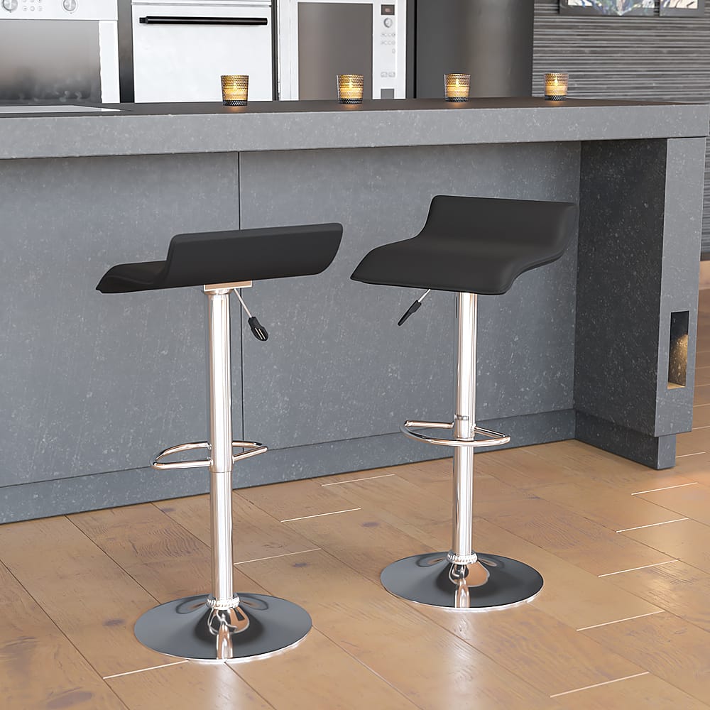 Alt View 12. Alamont Home - Athens Contemporary Vinyl Barstool (set of 2) - Black.