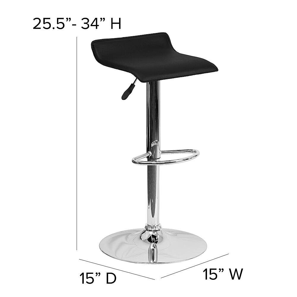 Alt View 13. Alamont Home - Athens Contemporary Vinyl Barstool (set of 2) - Black.