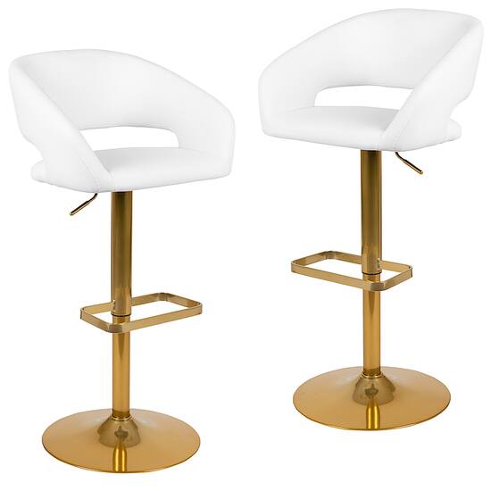 Flash Furniture Erik Contemporary Vinyl Barstool set of 2 White 2