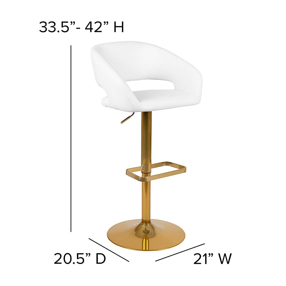 Alt View 13. Alamont Home - Erik Contemporary Vinyl Barstool (set of 2) - White.
