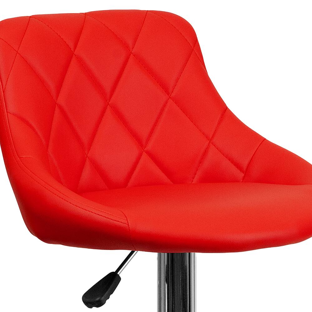 Alt View 15. Alamont Home - Caldwell Contemporary Vinyl Barstool (set of 2) - Red.