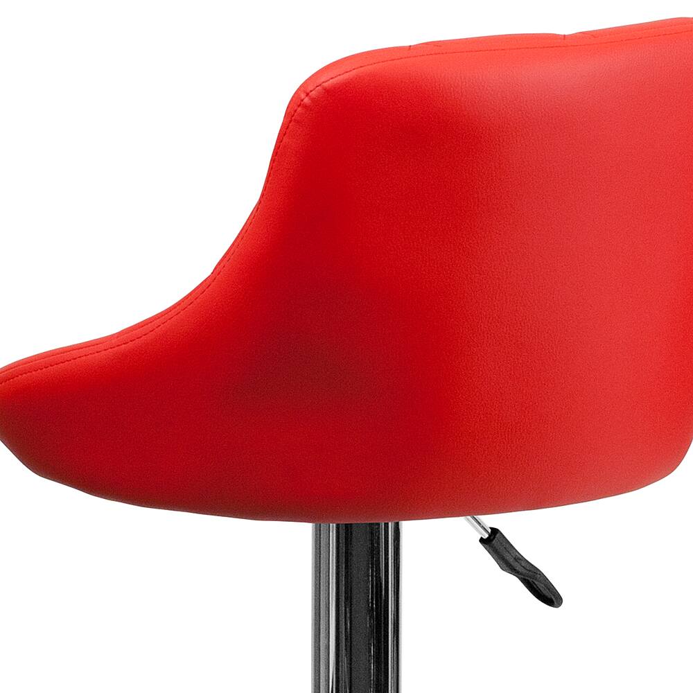 Alt View 17. Alamont Home - Caldwell Contemporary Vinyl Barstool (set of 2) - Red.