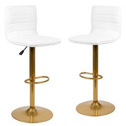 Flash Furniture - Vincent Contemporary Vinyl Barstool (set of 2) - White - Front_Zoom