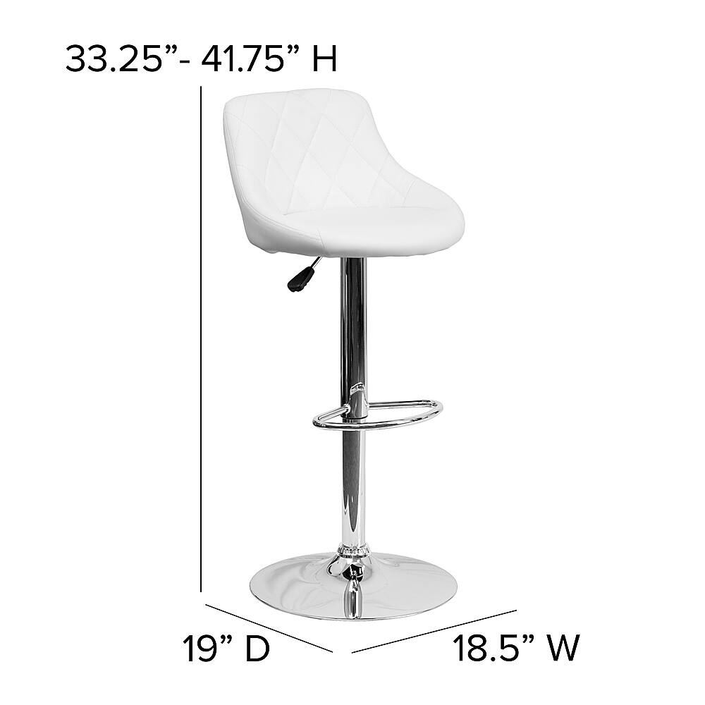 Alt View 13. Alamont Home - Caldwell Contemporary Vinyl Barstool (set of 2) - White.
