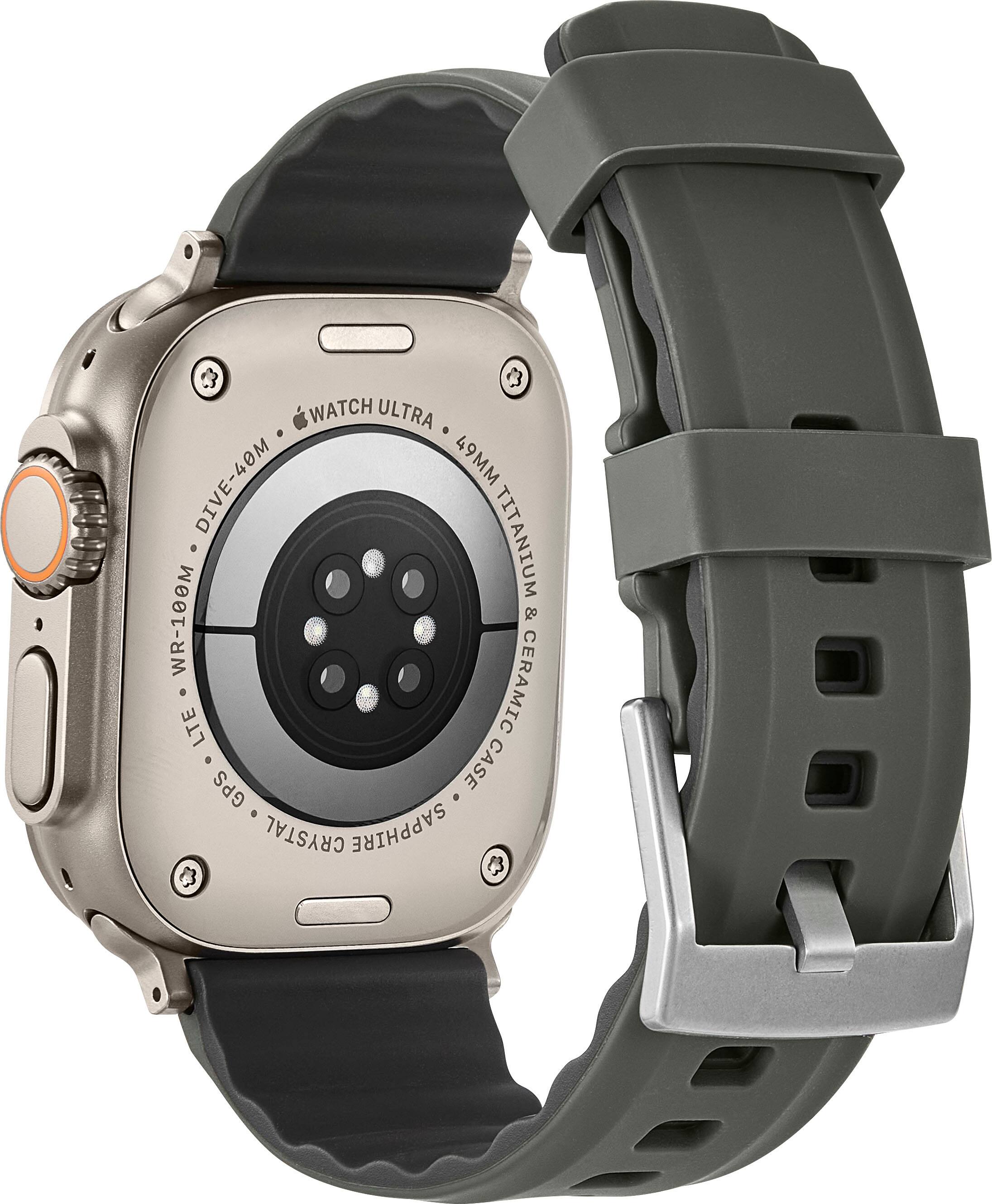 Alt View 19. Platinum™ - Rugged Silicone Band for Apple Watch 42mm, 44mm, 45mm (Series 1-9) and Apple Watch Ultra Series 1-2 49mm - Green.