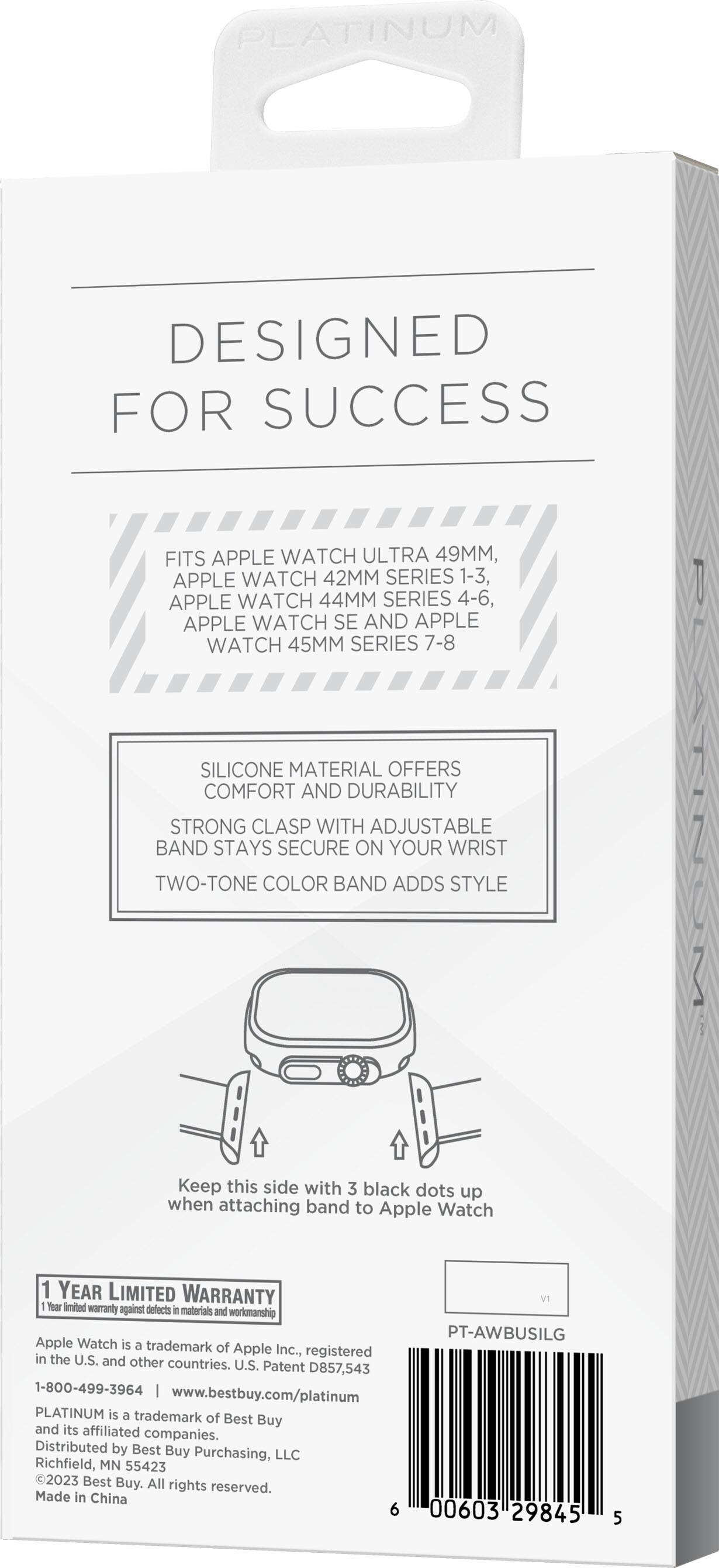 Alt View 16. Platinum™ - Rugged Silicone Band for Apple Watch 42mm, 44mm, 45mm (Series 1-9) and Apple Watch Ultra Series 1-2 49mm - Green.