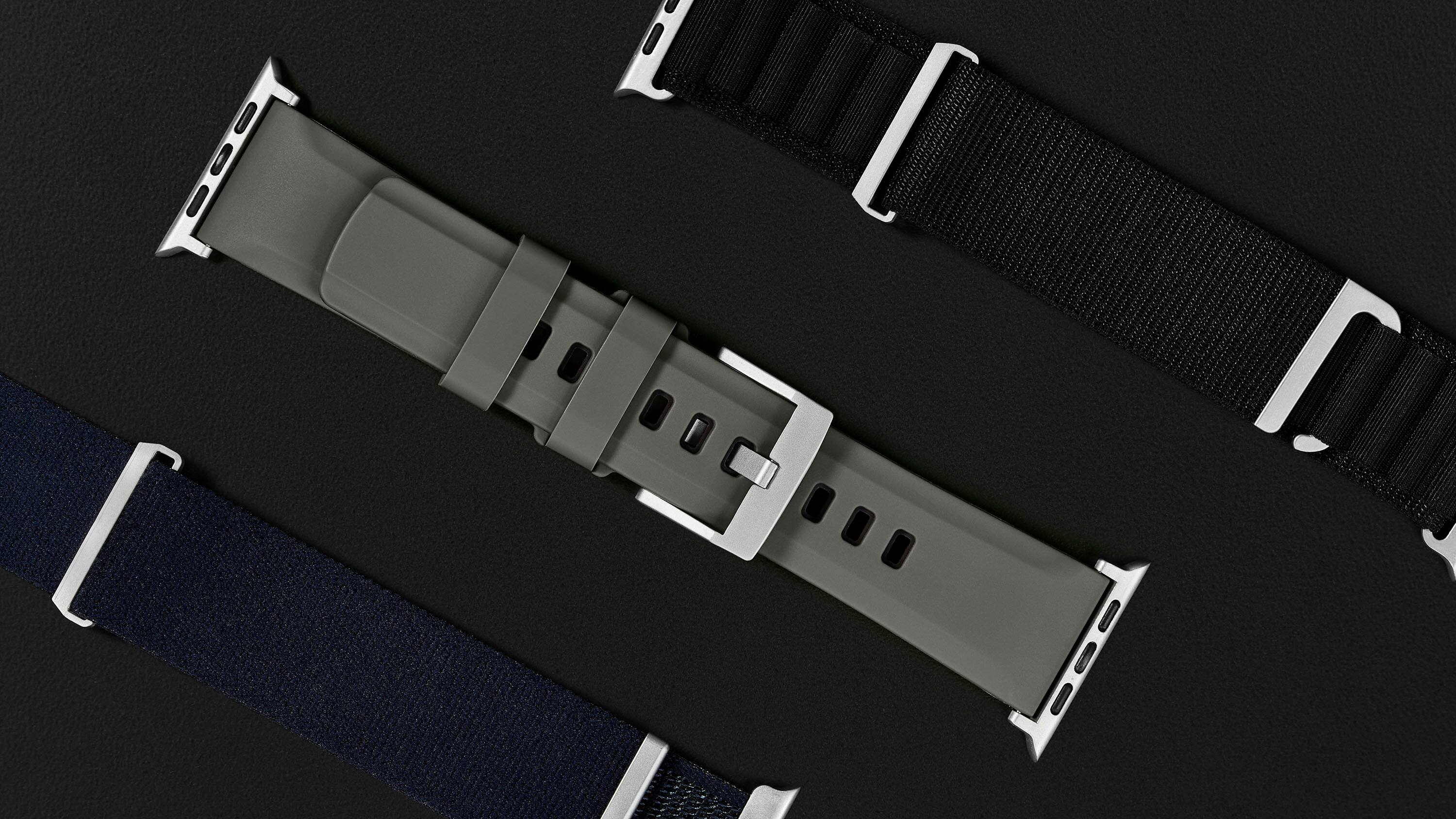 Alt View 14. Platinum™ - Rugged Silicone Band for Apple Watch 42mm, 44mm, 45mm (Series 1-9) and Apple Watch Ultra Series 1-2 49mm - Green.