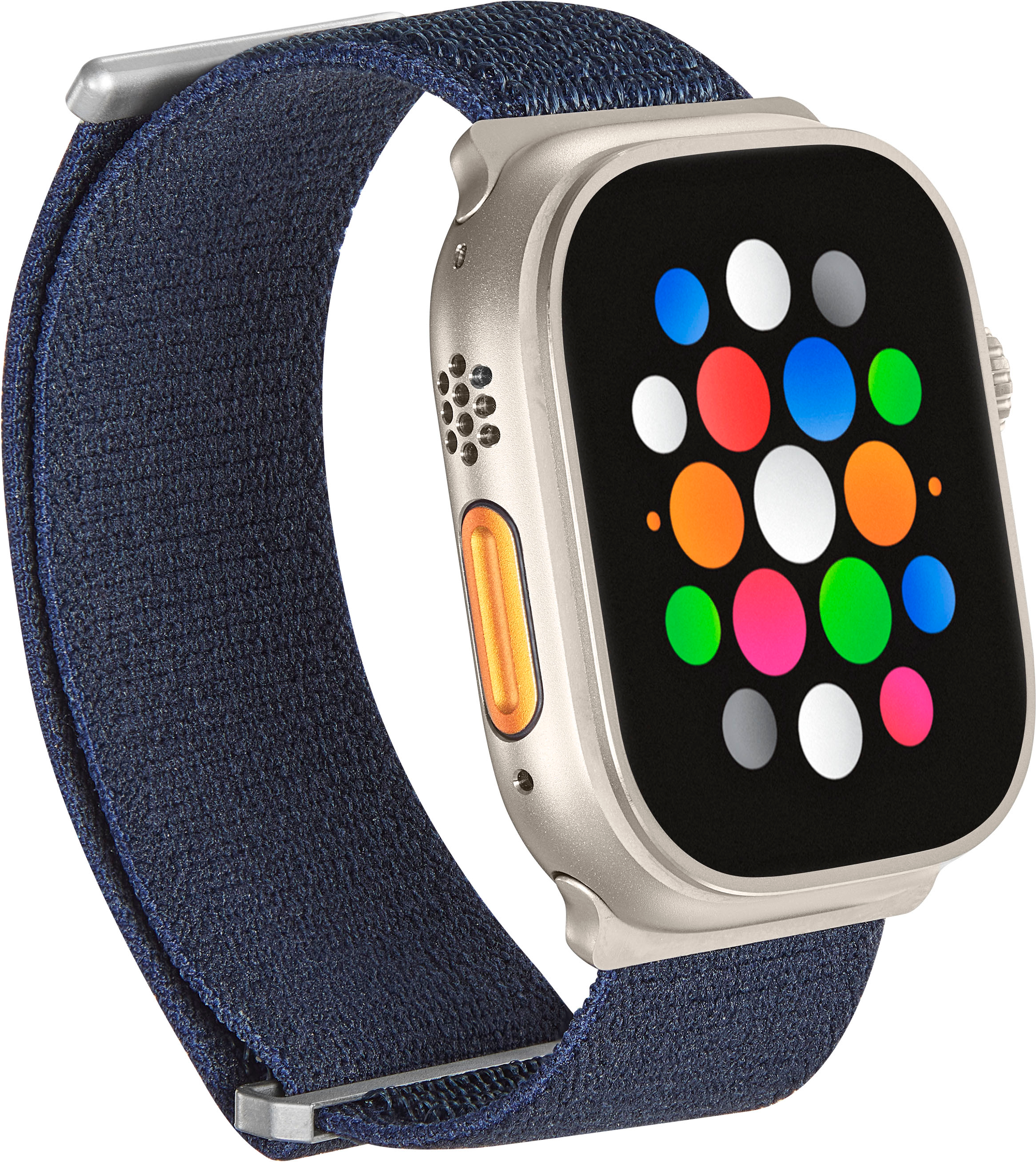 Navy Rubber Apple Watch Strap - Adjustable with Magnetic Clasp